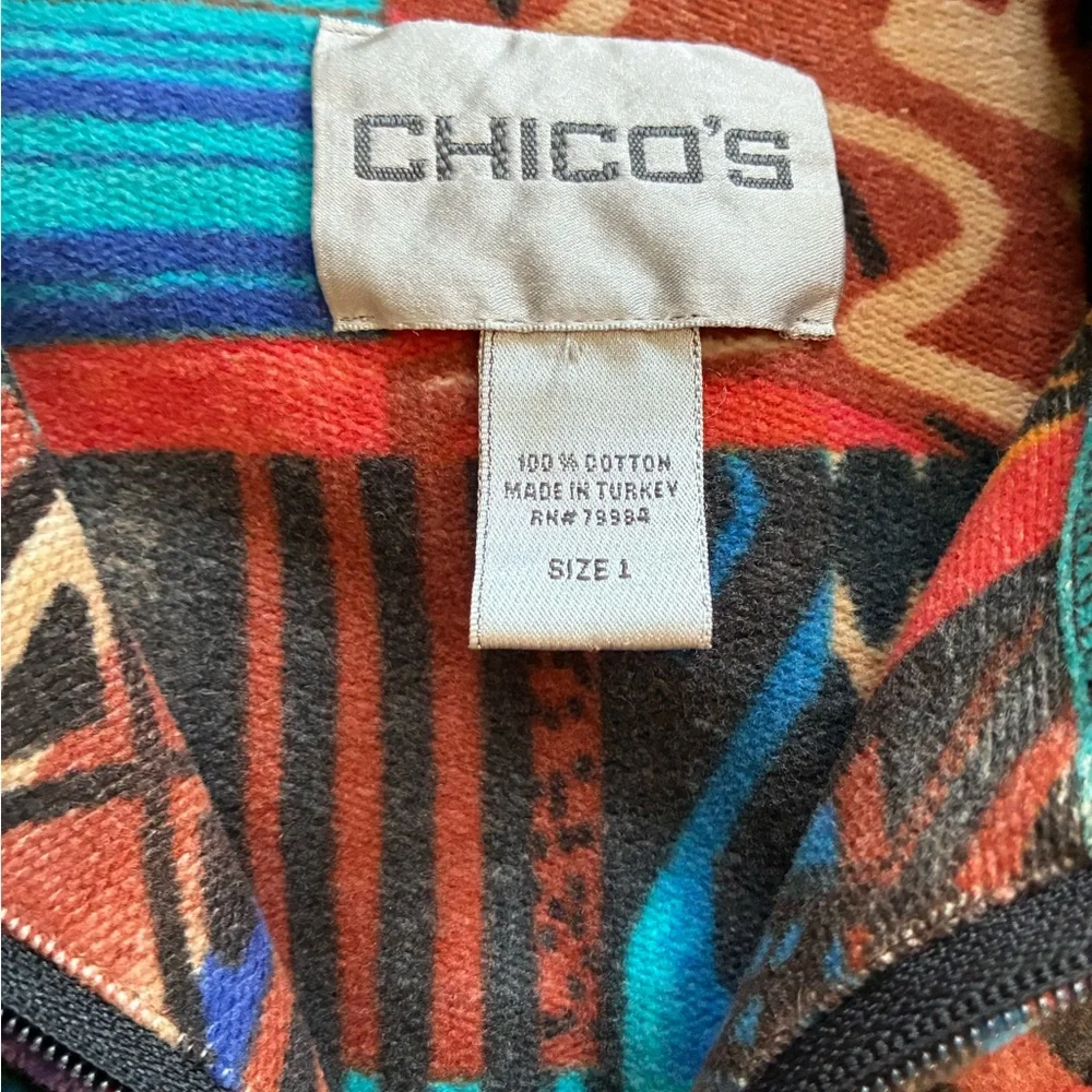 Chico's Multicolor Geometric Shirt Jacket - Picture 2 of 5
